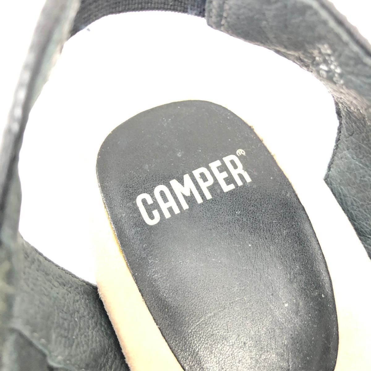 良好◆CAMPER カンペール サンダル 37◆ ブラック レザー レディース 靴 シューズ shoes_画像7