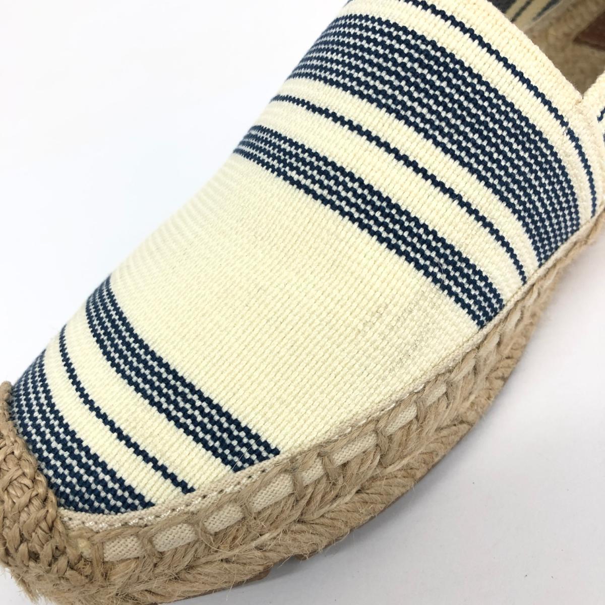 良好◆TORYBURCH トリーバーチ エスパドリーユシューズ 6◆ ネイビー/ベージュ キャンバス レディース 靴 シューズ shoes_画像9