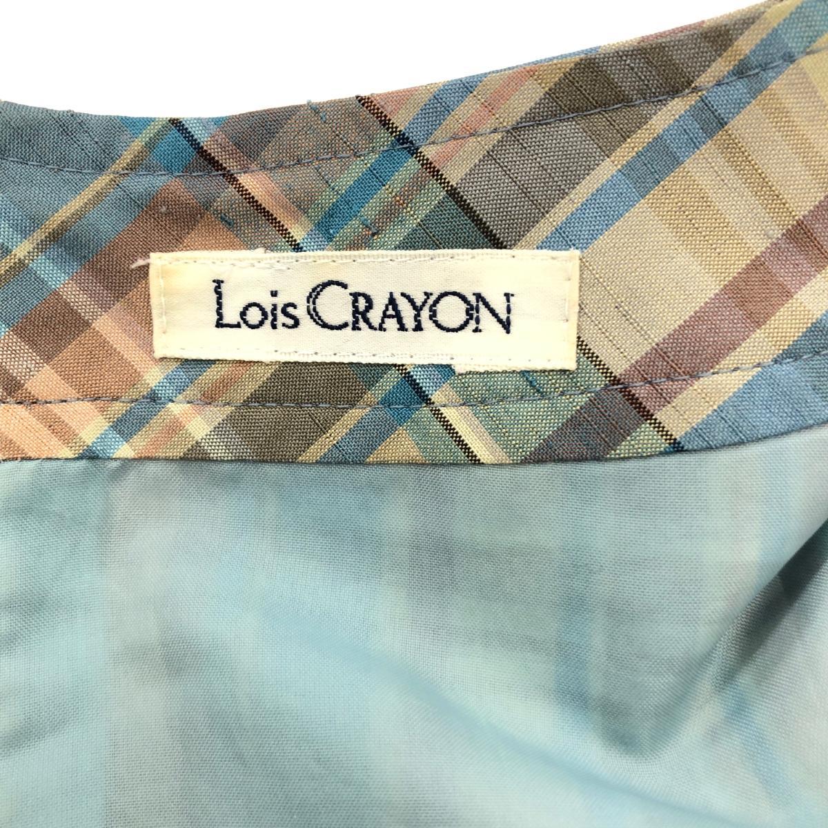 良好◆LOIS CRAYON ロイスクレヨン ノースリーブワンピース サイズM◆ マルチカラー レディース トップス チェック柄 バックファスナー_画像5