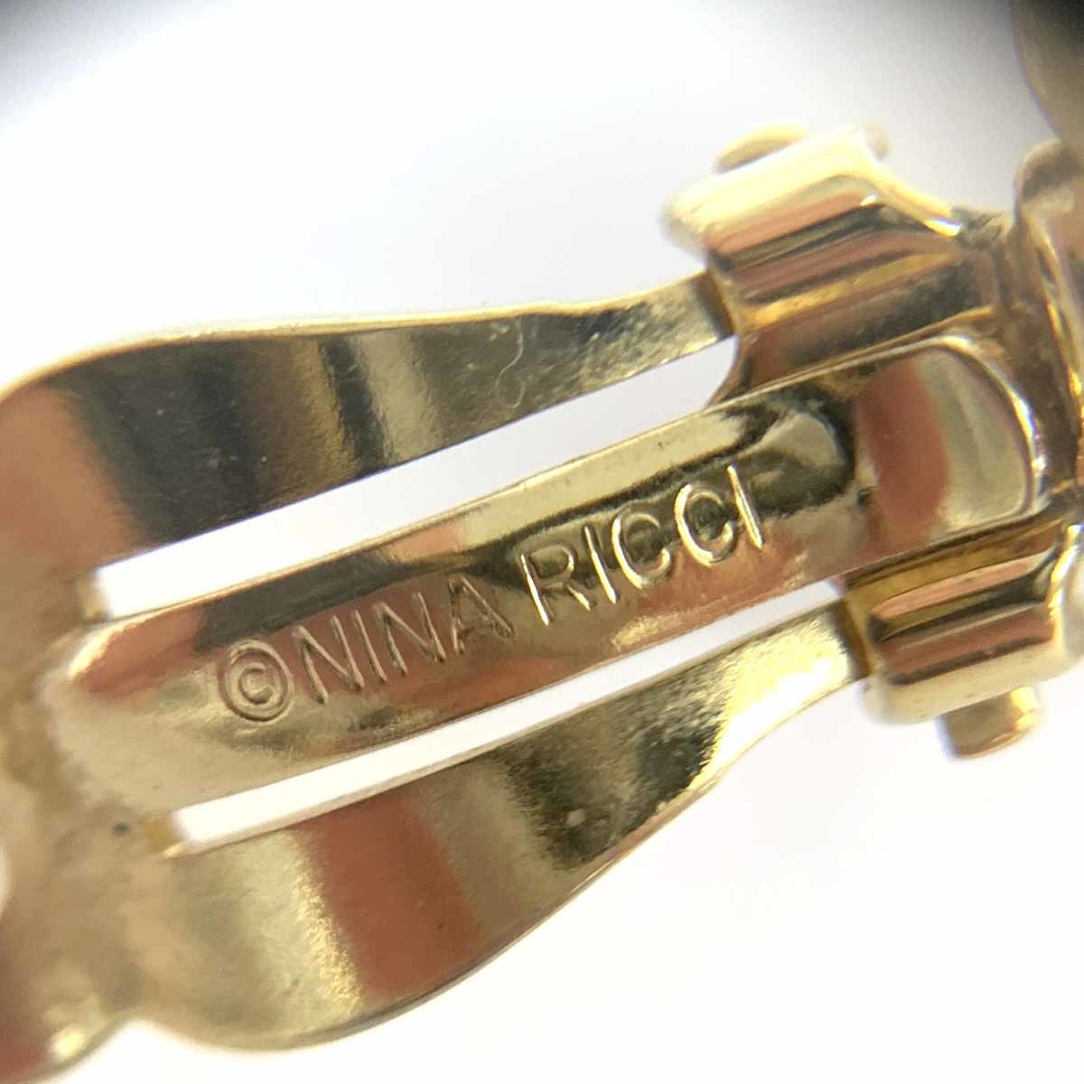 良好◆NINA RICCI ニナリッチ イヤリング◆ ゴールドカラー フラワーモチーフ レディース クリップ accessory アクセサリー_画像6