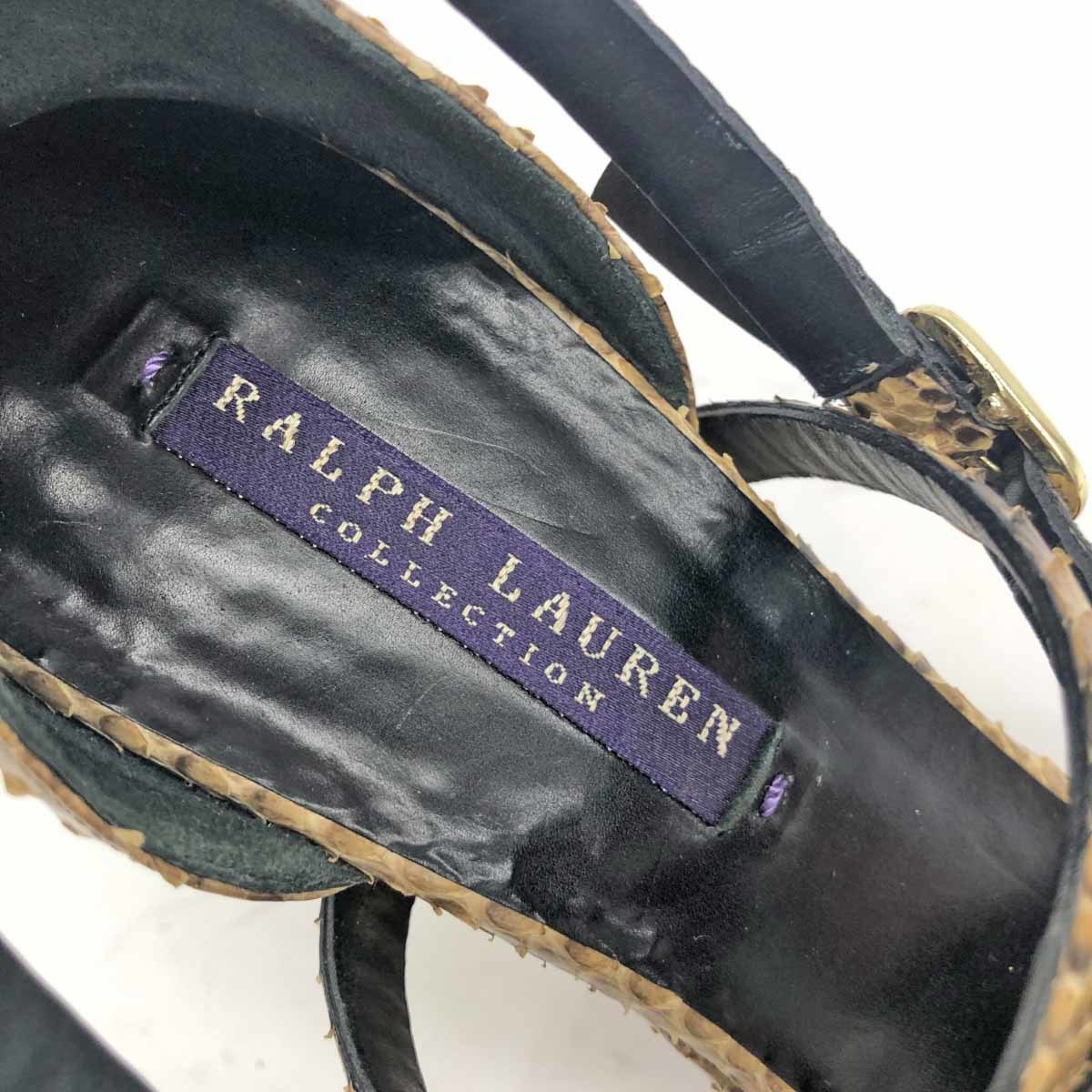 ◆RALPH LAUREN ラルフローレン サンダル サイズ7◆ ベージュ パイソン レディース 靴 シューズ shoes　パープルレーベル_画像6