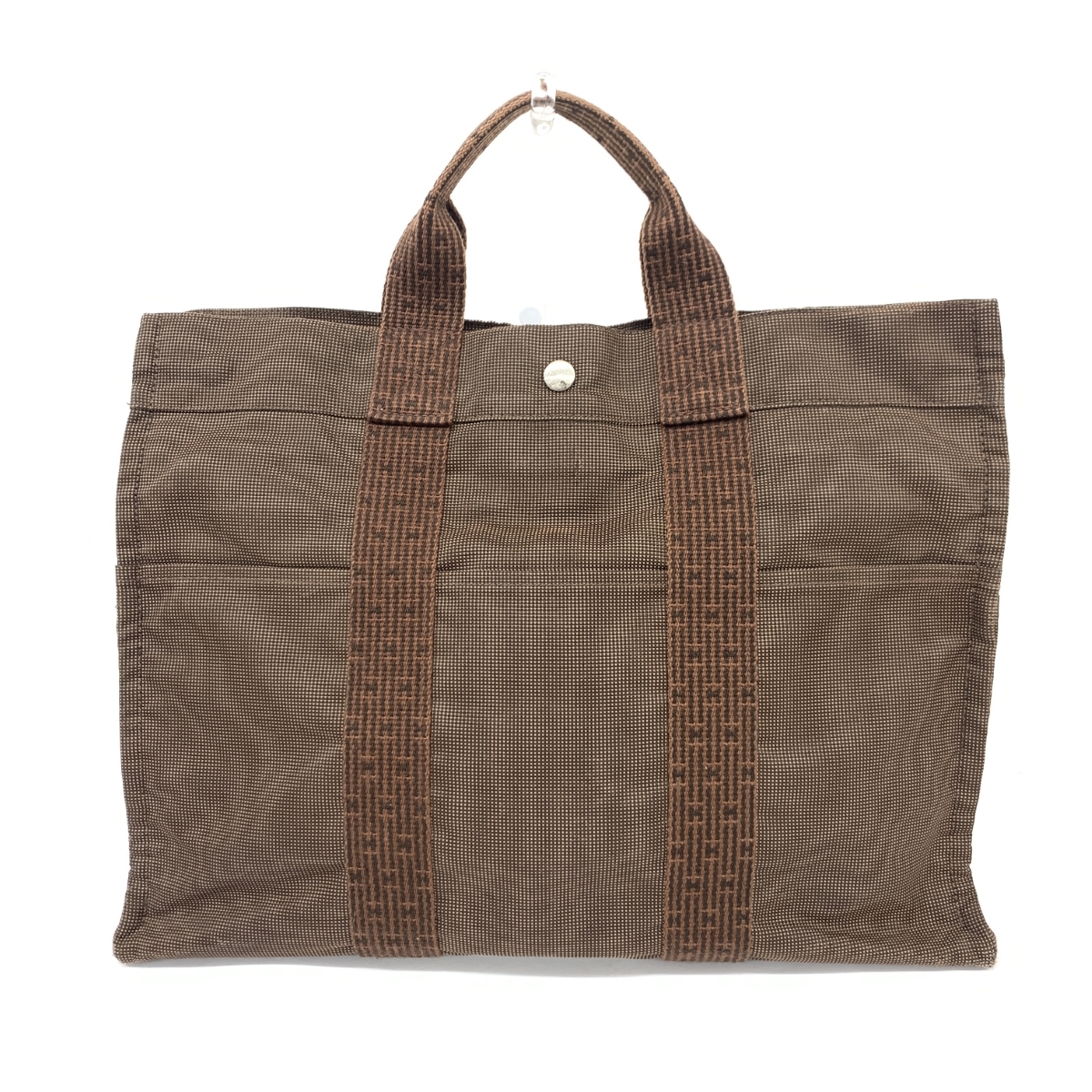 ◆HERMES エルメス エールライン トートバッグ◆ ブラウン キャンバス ユニセックス bag 鞄