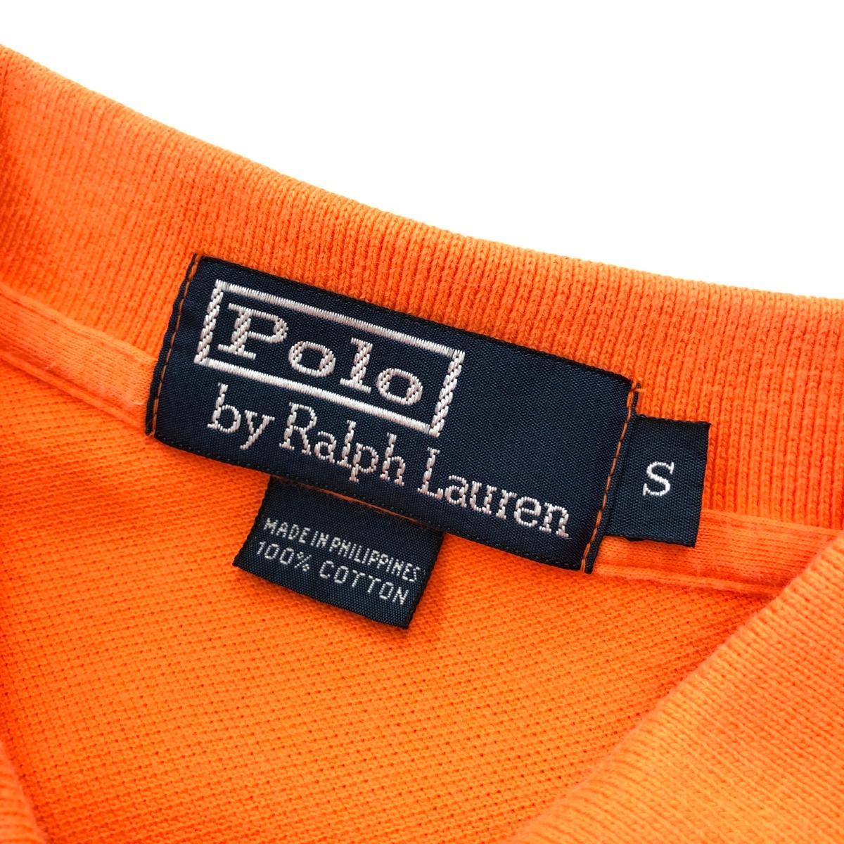 ◆POLO RALPH LAUREN ポロラルフローレン 半袖ポロシャツ サイズS◆ オレンジ コットン100％ レディース トップス ワンポイント 刺繍_画像4