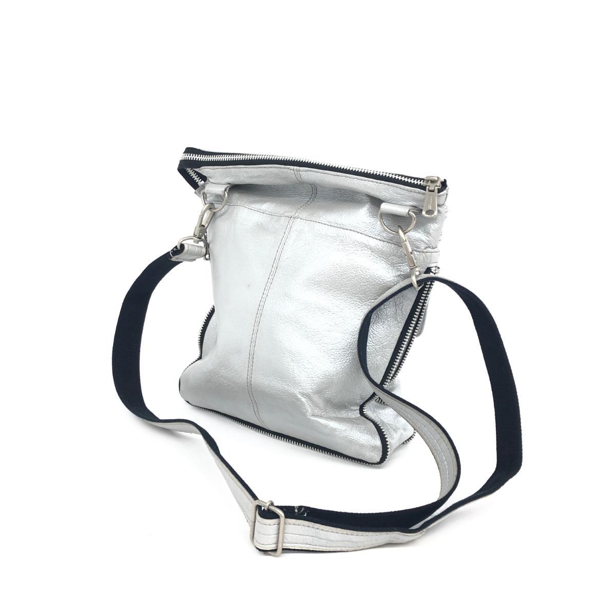 *COMME CA DU MODE MEN Comme Ca Du Mode Men shoulder bag * silver color leather Y2K Zip design men's diagonal ..bag bag 