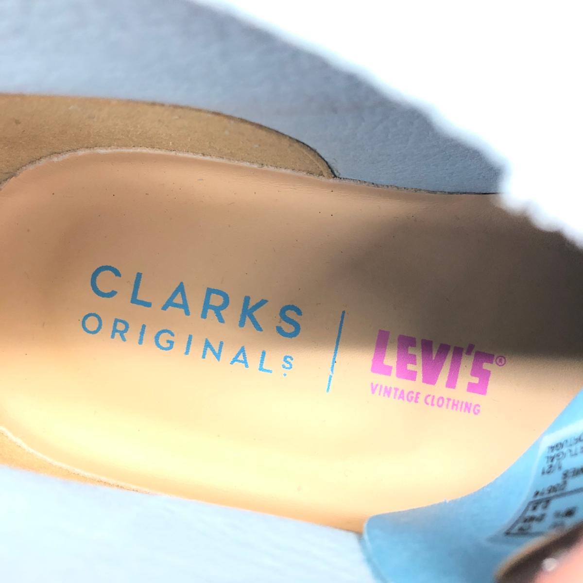 良好◆Clarks クラークス クラークス×リーバイス デザートブーツ UK6◆ ブルー スエード メンズ 靴 シューズ boots ワークブーツ_画像6