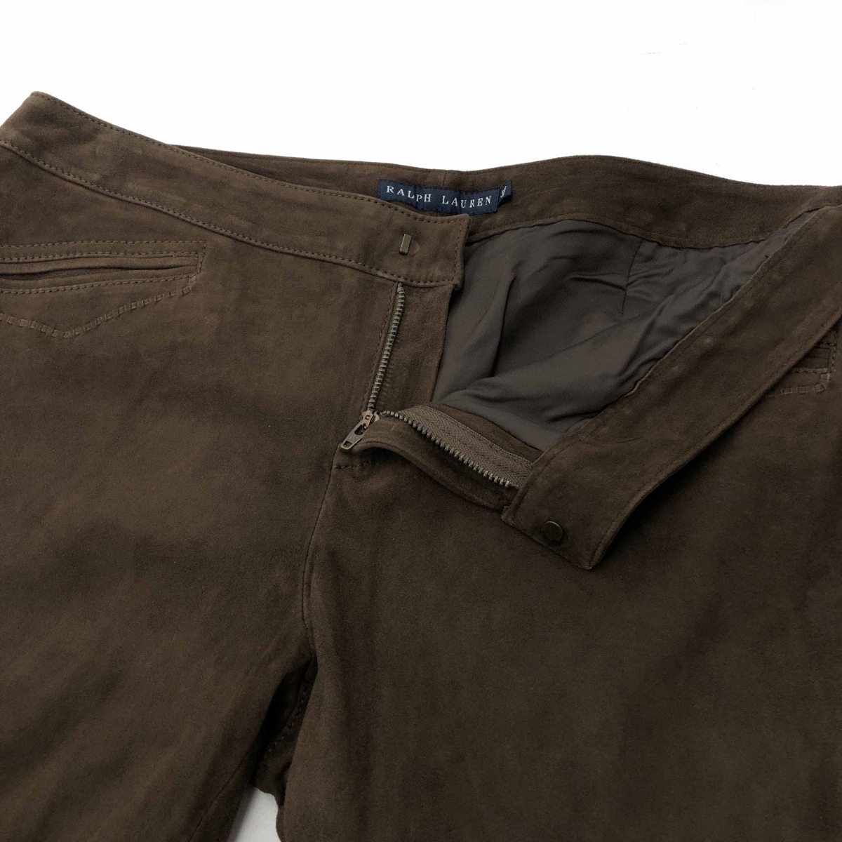  excellent *RALPH LAUREN Ralph Lauren suede pants size 3f* Brown sheep leather lady's leather bottoms original leather 