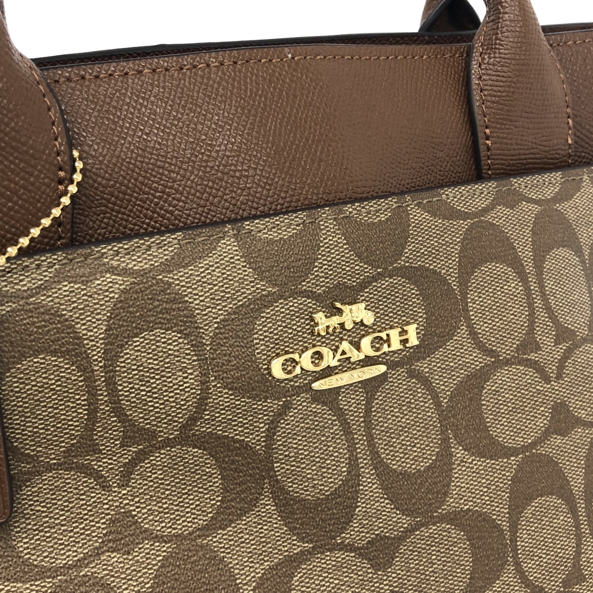 ◆COACH コーチ トートバッグ◆ ブラウン PVC シグネチャー レディース bag 鞄_画像6