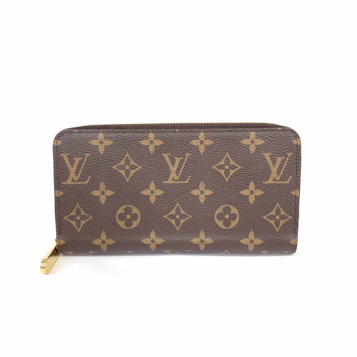 美品◆LOUIS VUITTON ルイヴィトン ジッピーウォレット モノグラム　フューシャ 長財布◆M41895 ブラウン レディース RFID 服飾小物