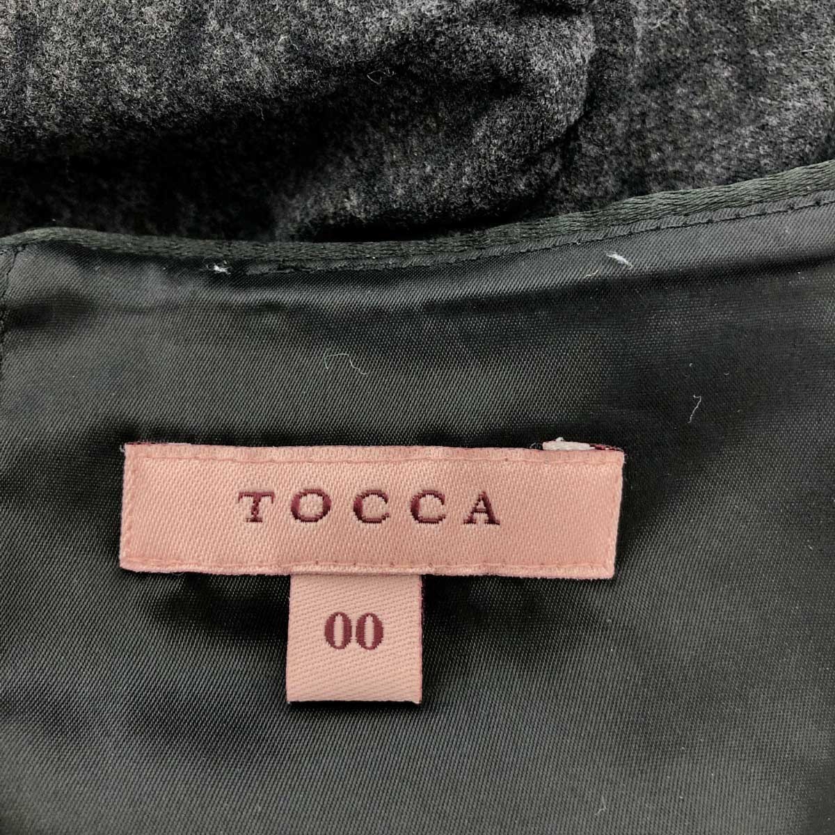 ◆TOCCA トッカ 長袖ワンピース 小さいサイズ00◆ グレー レディース 総柄 膝丈_画像6