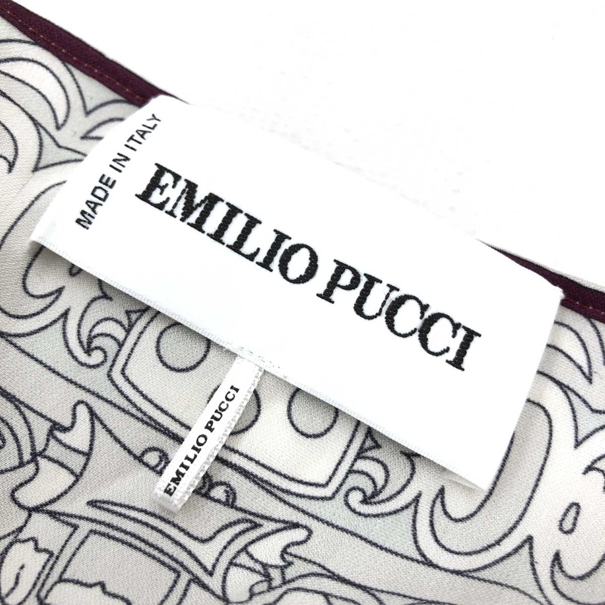  хороший *EMILIO PUCCI Emilio Pucci длинный рукав блуза размер I38* многоцветный шелк 100% женский tops общий рисунок Италия производства 