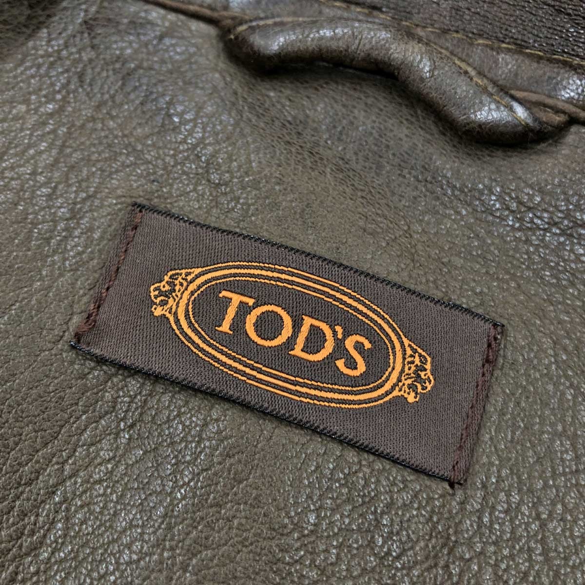 ◆TOD'S トッズ レザージャケット サイズM◆ ブラウン 羊革 メンズ 革ジャン アウター ラムスキン_画像6