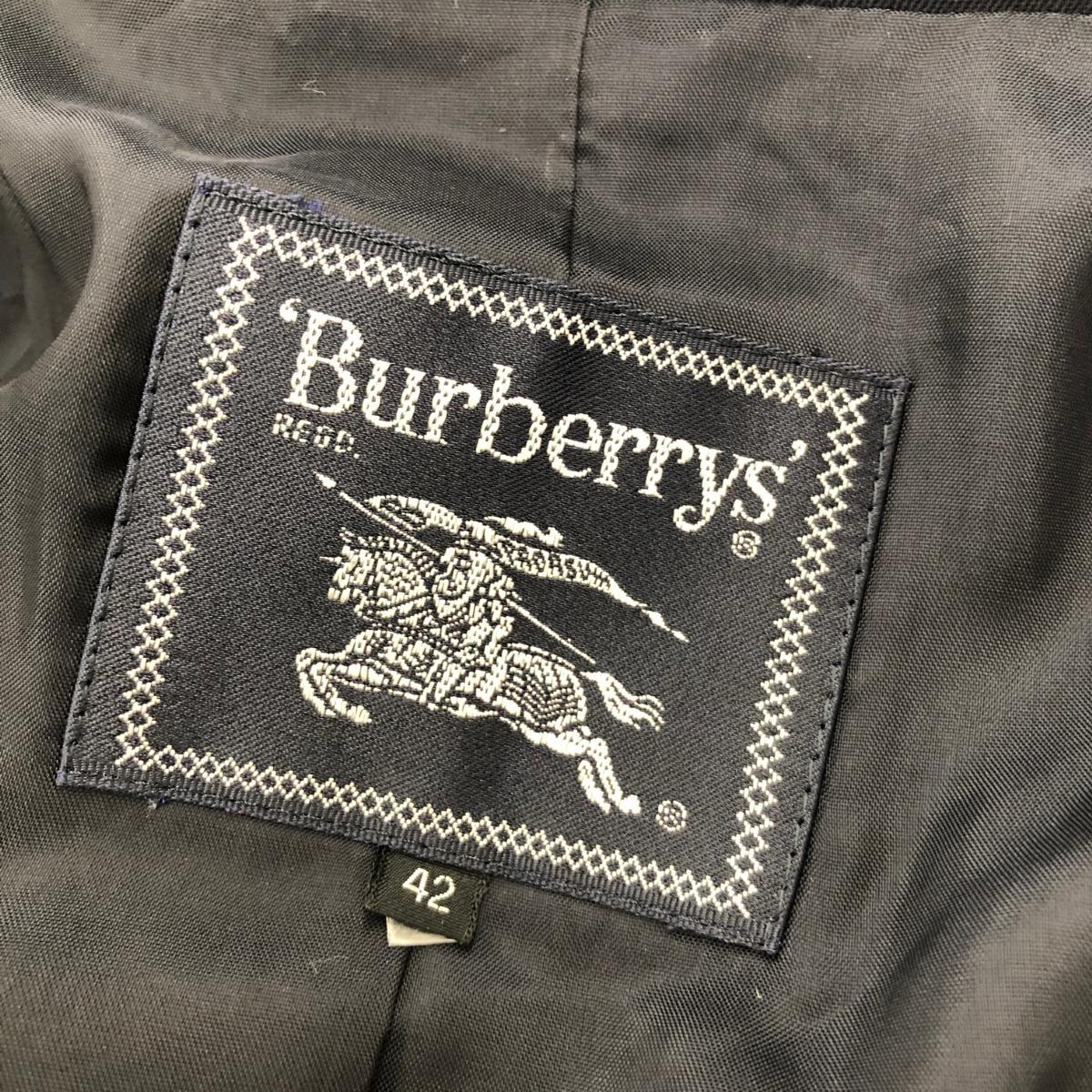  excellent *Burberry\'s Burberry z jacket & skirt & pants 3 point set size 42* navy wool lady's top and bottom set three-piece 