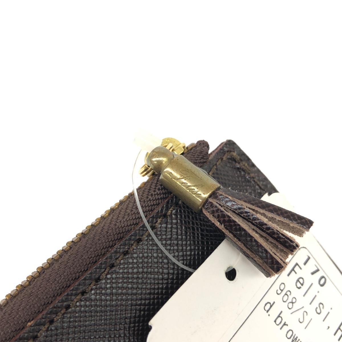 未使用品◆Felisi フェリージ コンパクトウォレット 財布◆ ブラウン レディース ウォレット サイフ 札入れ_画像6