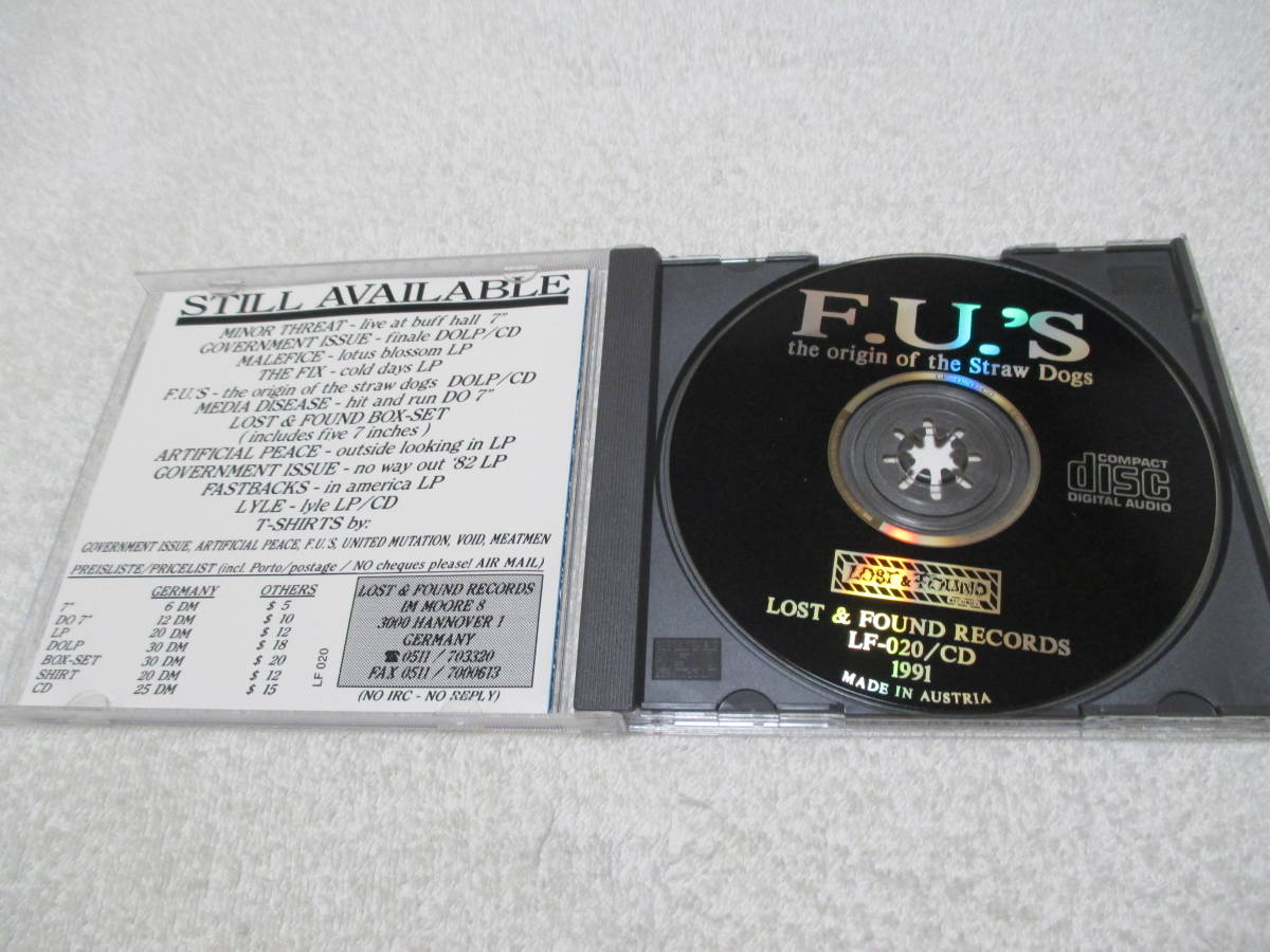 The F.U.'S The Origin Of The Straw Dogs CD / YDI Artificial Peace Direct Control_画像3