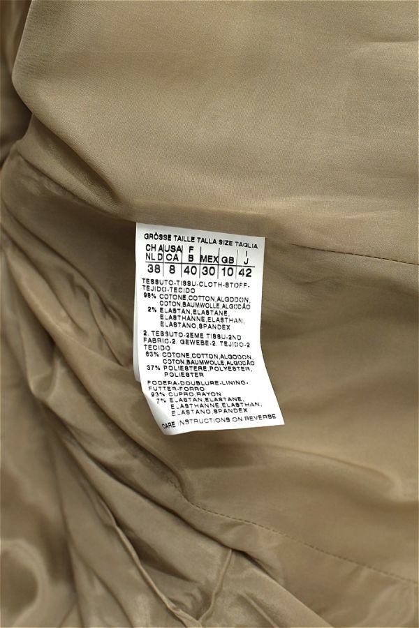 G397/美品 SPORTMAX CODE MAXMARA テーラードジャケット ブレザー 1つボタン コットン ストレッチ 42 XL ブラウン 大きいサイズの画像8