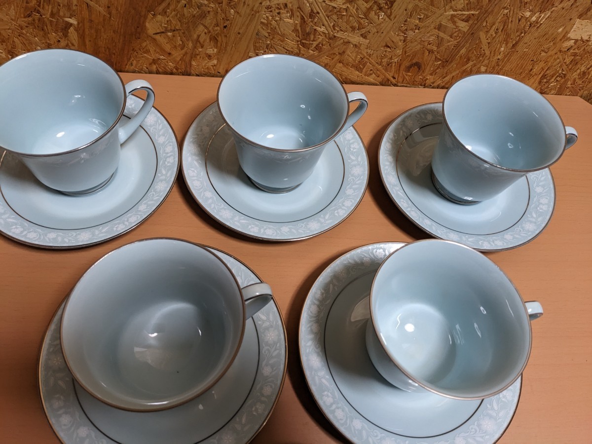 Noritake ノリタケ LOVE SONG 8002 W81 カップ&ソーサー カップ5客 ソーサー6枚 カップ ソーサー コーヒーカップ 希少 希少品の画像3