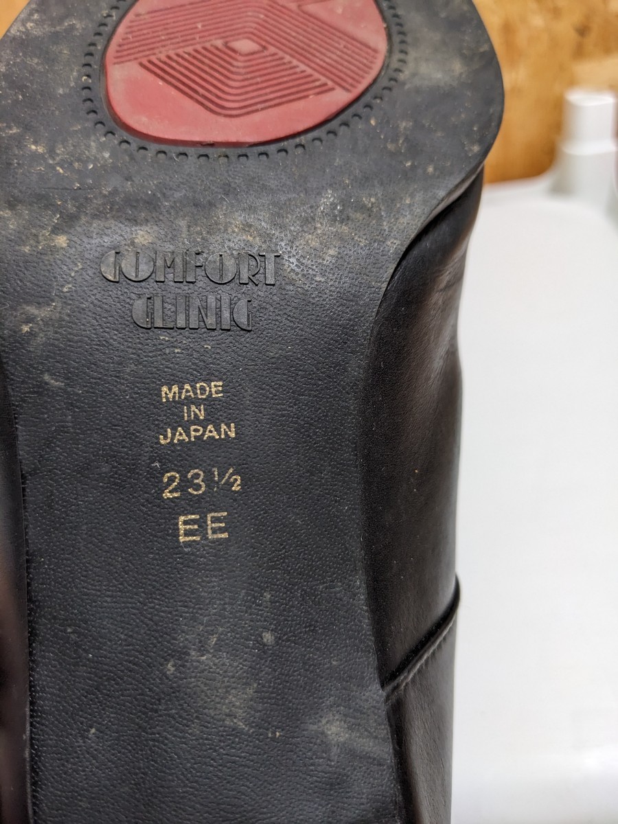 COMFORT CLINIC MADE IN JAPAN 23 1/2 EE　パンプス　革靴 23.5cm　レザー 本革　黒　ブラック コンフォートクリニック 外反母趾_画像10