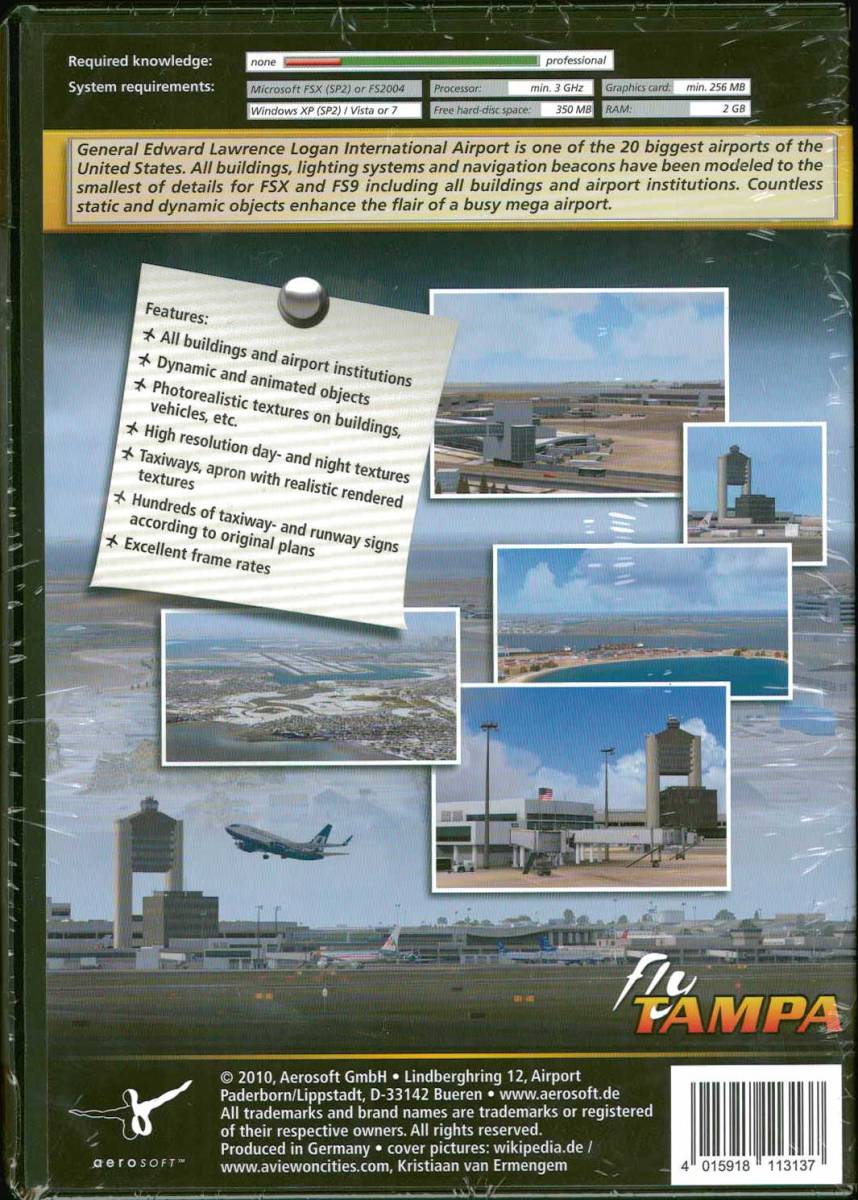 新品 Mega Airport Boston Logan (FSX/FS2004) ボストン ローガン空港 アドオンソフト