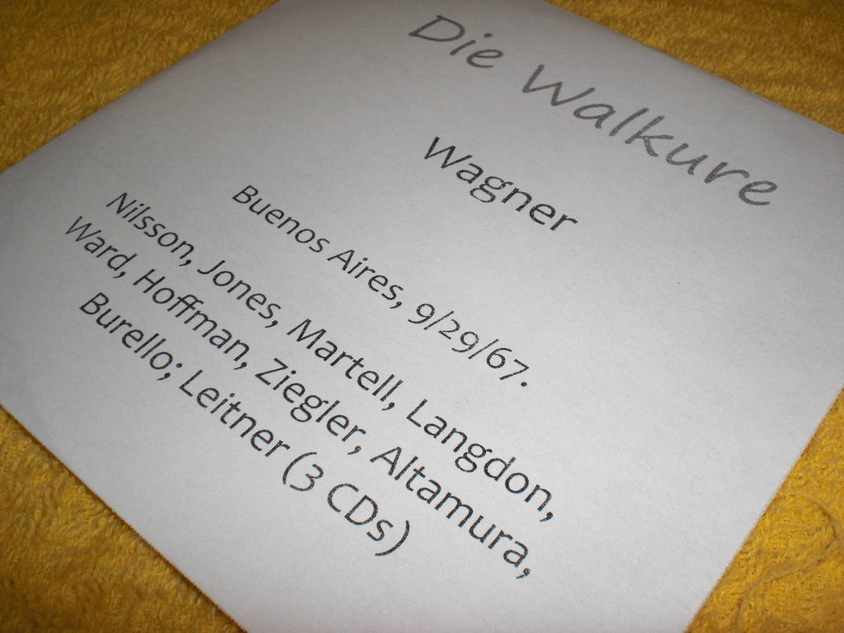 米国Premiere Opera社製～1967年9月29日フェルディナント・ライトナー＆テアトロ・コロン歌劇場/ワーグナー『ワルキューレ』全曲-4枚組_画像5