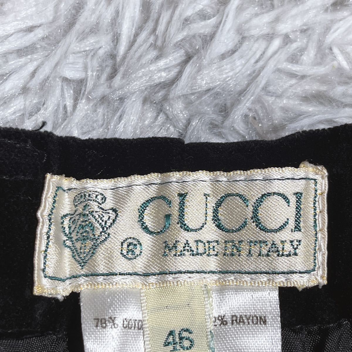 レア OLD GUCCI オールドグッチ テーパード ベロア パンツ スラックス ワイド 46 ヴィンテージ レディース メンズ_画像5