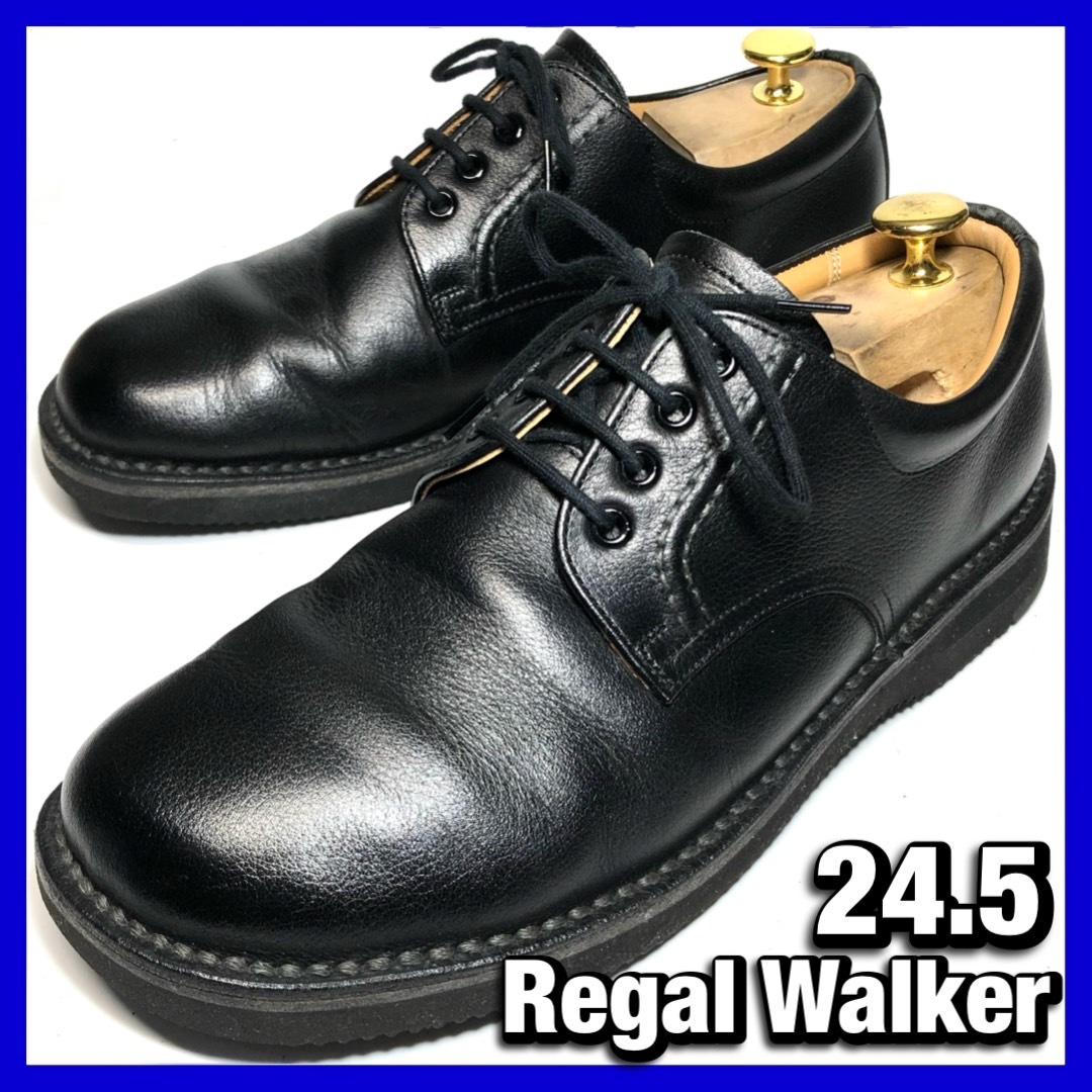 Regal Walker 24.5cm メンズ 黒 ブラック プレーントゥ JJ23 リーガルウォーカー 革靴 レザー シューズ ビジネス 本革 中古 *管理AM027H1_画像1