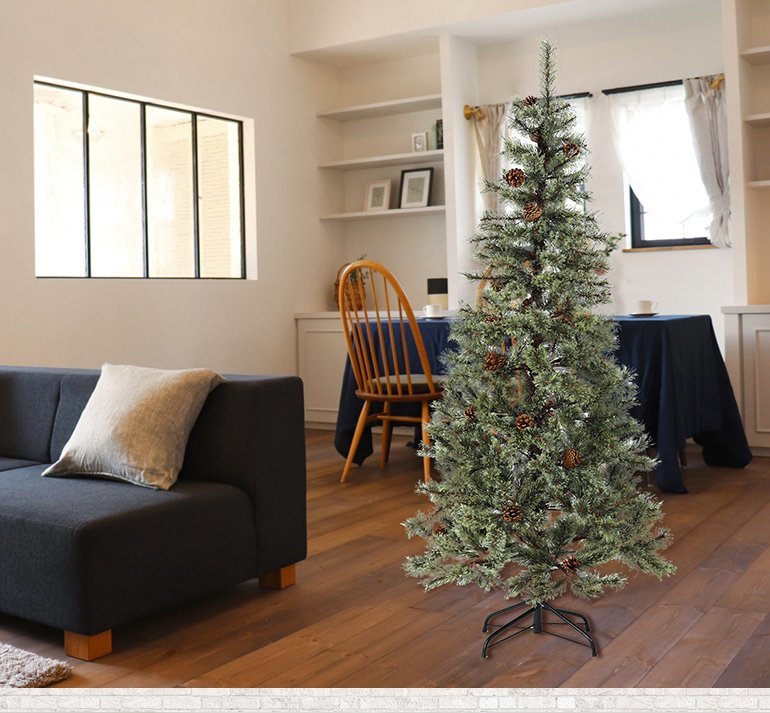 クリスマスツリー 150cm おしゃれ 北欧 松ぼっくり付き 松かさツリー ヌードツリー ドイツトウヒツリー スリムツリー_画像6