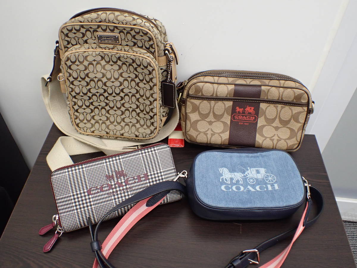 1円~ COACH コーチ 4個セット バッグ 財布 【中古】_画像1