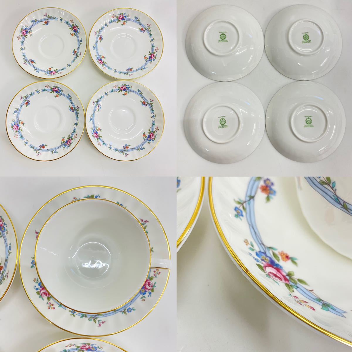 916 陶磁器 美品 イギリス製 ミントン MINTON チャートウェル CHARTWELL カップ ソーサー ティーカップ 茶器 FINE BONE CHINA_画像8