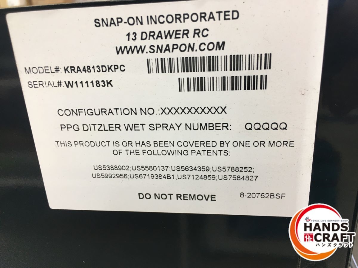 *[ самовывоз ограничение ]Snap-on Snap-on KRH499KPC+KRA4813DKPC roll кабина +do King запирающийся шкафчик * запирающийся шкафчик ключ отсутствует [ Fukuoka Inter магазин ][ б/у ]