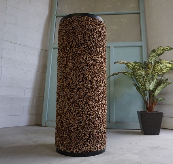 美品 北欧モダン 木の皮 フラワーベース H60cm 花台 観葉植物 オブジェ ディスプレイ / アクタス カッシーナ ボーコンセプト