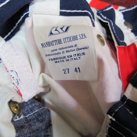 新品 ’90　ヴィンテージ　 VERSACE jeans　アメリカ　トリコロール　ストライプ　カジュアルパンツ　コットンパンツ　_画像5