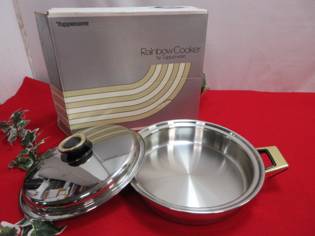 10M6639 未使用Tupperware タッパーウェア Rainbow Cooker レインボークッカー 両手鍋 26cm 2.8L_画像2