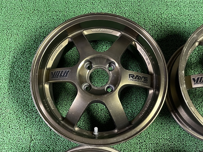 希少 絶版 RAYS TE37 CUP 15×6.5J ET＋43 PCD100 4穴 鍛造 VolkRacing レイズ ボルクレーシング VR カップ 軽カスタム コンパクトカー_画像5