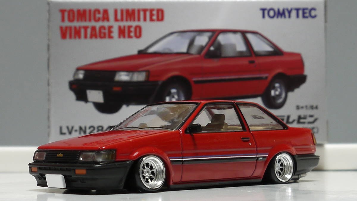 トミカリミテッド改 1/64 トヨタ カローラレビン AE86 ワタナベ アルミ 深リム 街道レーサー 頭文字D 湾岸 JDM D1 スタンス ドリフト_画像8