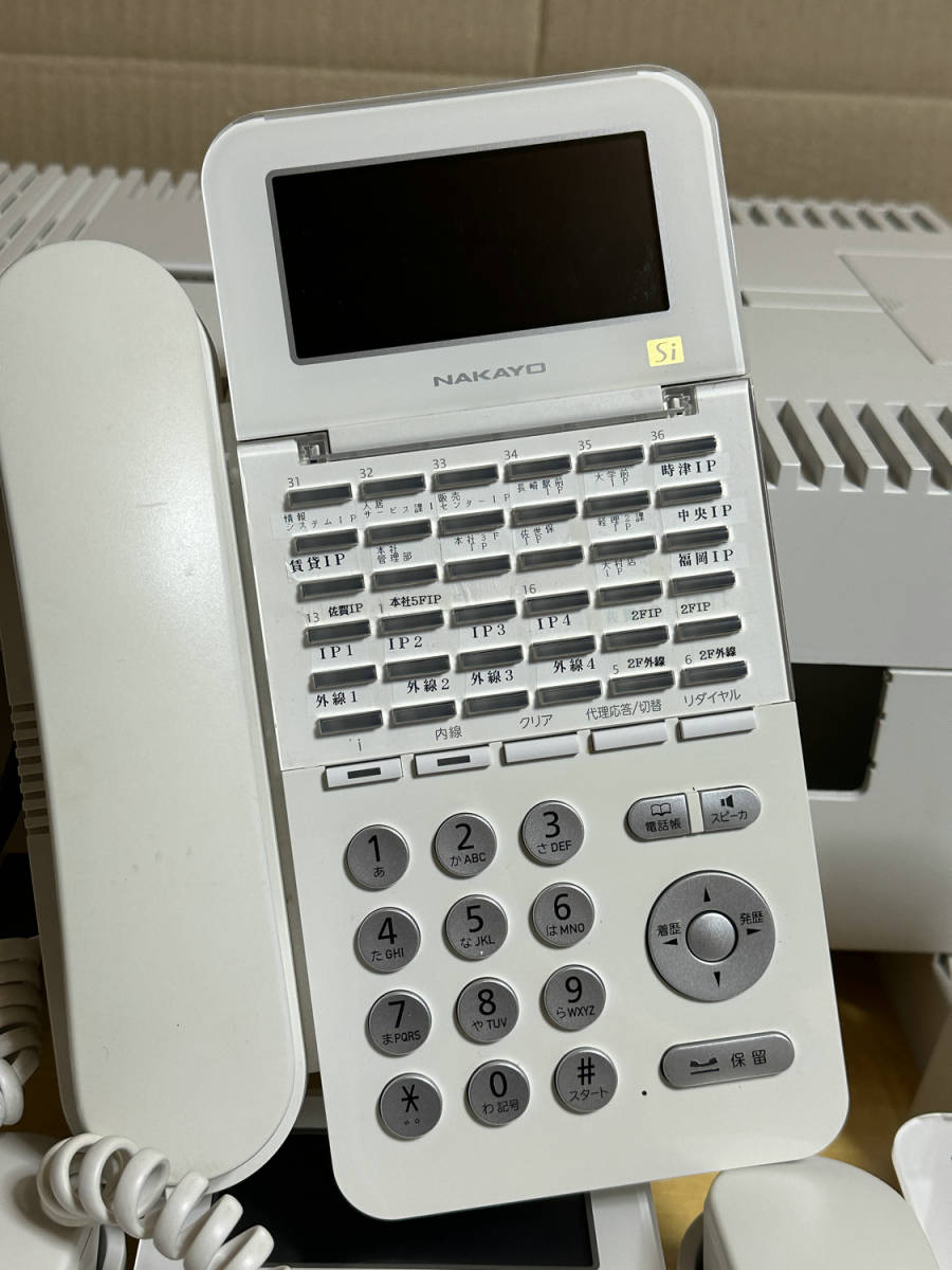 [ present condition cleaning settled ]NAKAYO/nakayo business phone . equipment NYC-SiLA-ME( unit basis board 5 sheets ET-4DSUIS-SiL etc. )/ telephone machine NYC-36Si-SDW 9 pcs / cable 10ps.