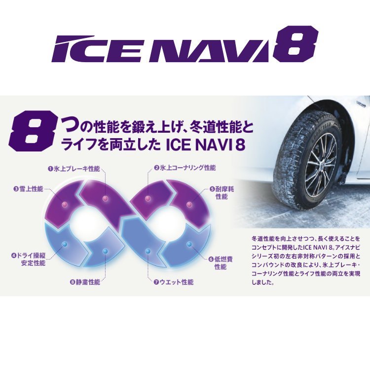 2022年製 GOODYEAR ICE NAVI 8 235/50R18 235/50-18 97Q 4本セット グッドイヤー アイスナビ エイト スタッドレス 4本SET_画像3