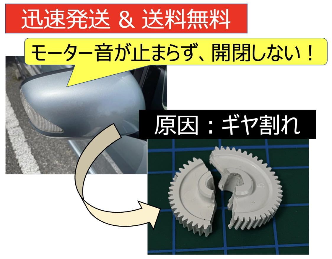 1個 48歯 サイドミラー 金属ギア スズキ専用 ワゴンR スイフト MH23S MK21S ZC32S ZC72S ZD72Sなどドアミラー 歯車 ギヤ 格納不良 電動格納_画像3