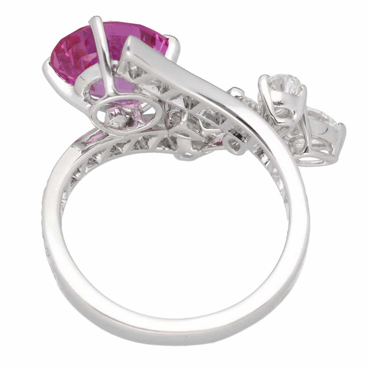 Van Cleef&Arpels Van Cleef & Arpels e Rize Myanma production non heating pink sapphire diamond ring K18WG approximately 8 number judgement document 