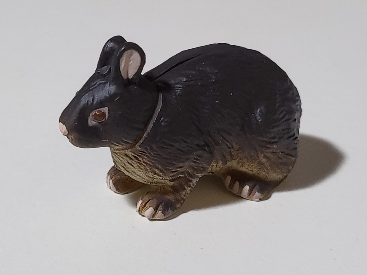 【美品】チョコエッグ 日本の動物コレクション 第3弾 アマミノクロウサギ 解説書付き フィギュア の画像2
