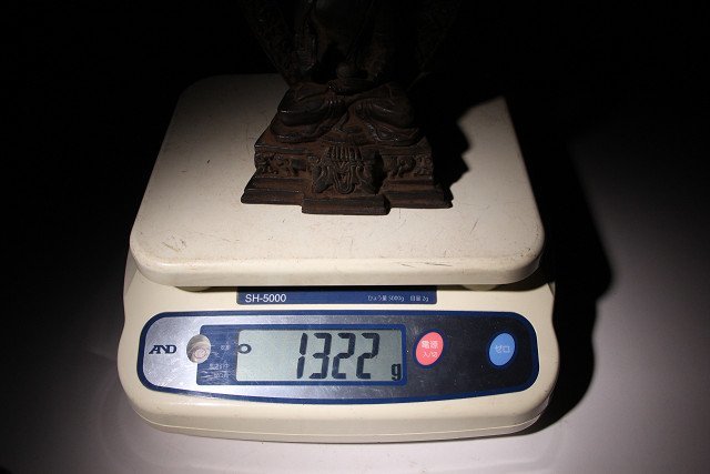 博物館展示品　来歴有　1718　清時代　薬師如来像　天珠内蔵　高さ約18.7cm(検)香木 仏像 観音坐像 唐物 中国_画像9