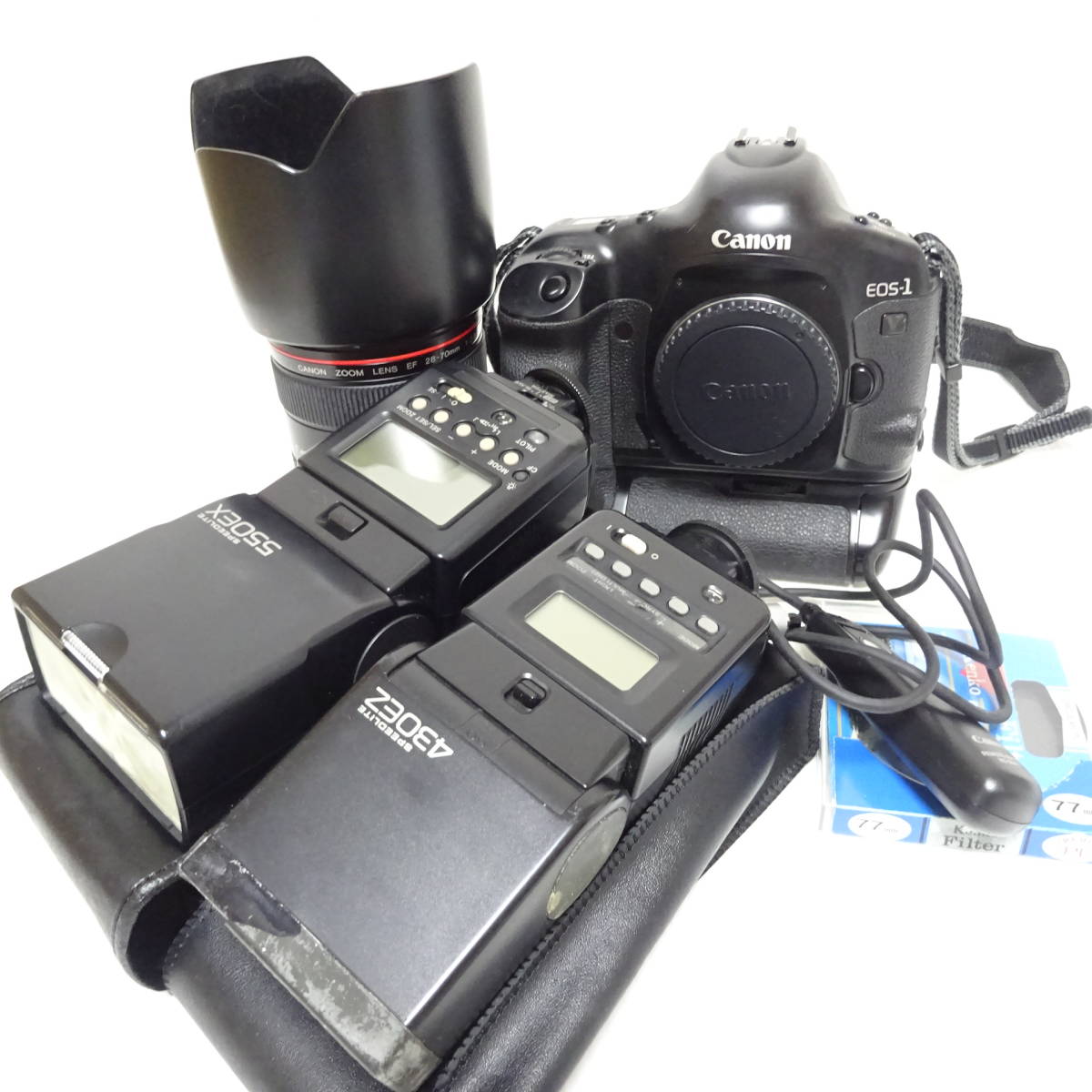 Canon EOS-1 フィルム一眼カメラ レンズ ストロボ おまとめセット 動作未確認【80サイズ/同梱不可/大阪発送】【2398677/300/mrrz】_画像1