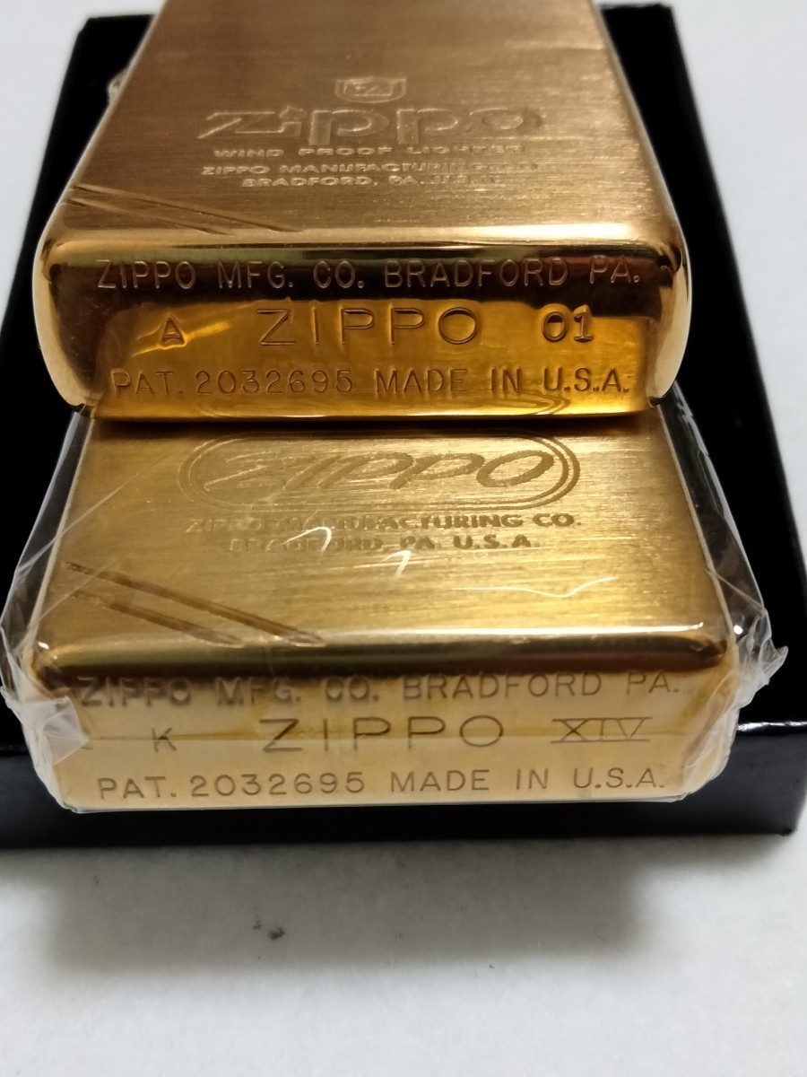 zippo 1937solid brass 1998.2001年製 2種セット 展示未使用_画像5