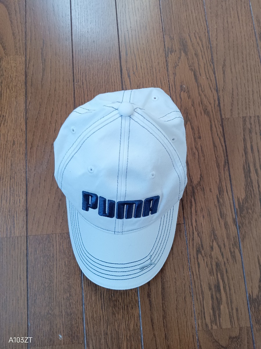 【中古品】PUMA　プーマ　キャプ　帽子　PUMAロゴ刺繍　ホワイト　白　サイズ　フリー_画像10