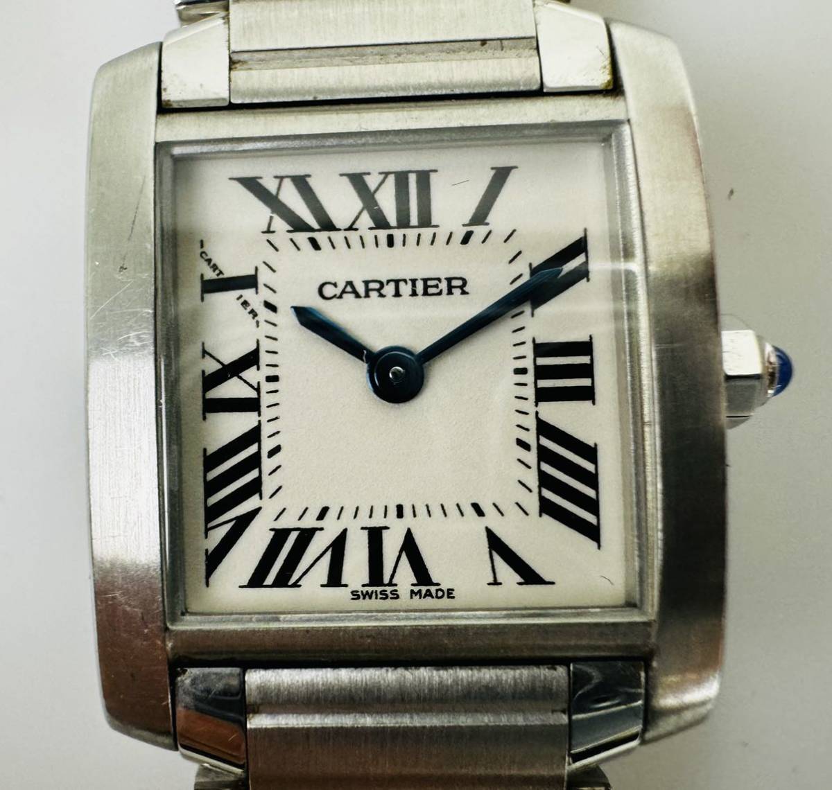 ▽ Cartier カルティエ　タンク　タンクフランセーズ　SM　2384　クォーツ　アイボリー　2針 レディース腕時計/253147/1219-32_画像1