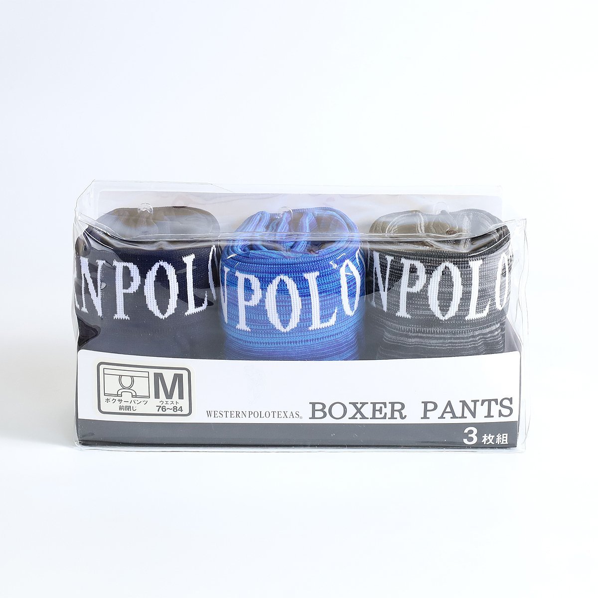 新品 POLO ウエスタンポロ ボクサーパンツ 3枚セット L 紳士 メンズ ネイビー ブルー グレー ◆SJ1361_画像10