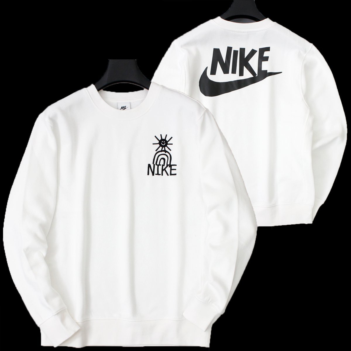 新品 秋冬 NIKE ナイキ 裏起毛 フリース トレーナー 2XL 白 プルオーバー スウェット クルーネック メンズ カジュアル ホワイト ◆SW1501C_画像1