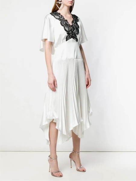 新作グッ セルフポートレイト 二次会 結婚式 Dress Handkerchief 未使用品 XL サイズ UK12 US8 ホワイト アイボリー ワンピース Self-Portrait XLサイズ以上