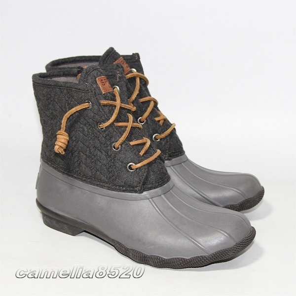 スペリー SPERRY Saltwater Rain Boot スノーブーツ ビーンブーツ ウインターブーツ 雨雪 グレー US6 約23cm 未使用 レディース AB5350