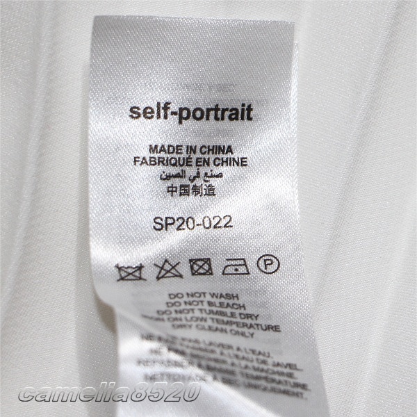 セルフポートレイト Self-Portrait ワンピース アイボリー ホワイト US8 UK12 サイズ XL 未使用品 Handkerchief Dress 結婚式 二次会_画像3