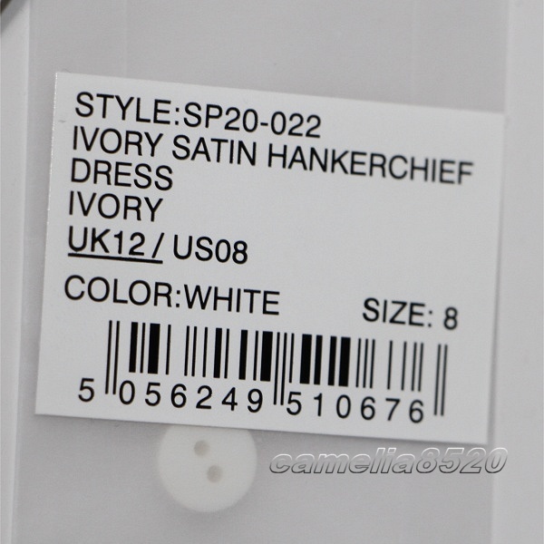 セルフポートレイト Self-Portrait ワンピース アイボリー ホワイト US8 UK12 サイズ XL 未使用品 Handkerchief Dress 結婚式 二次会_画像5